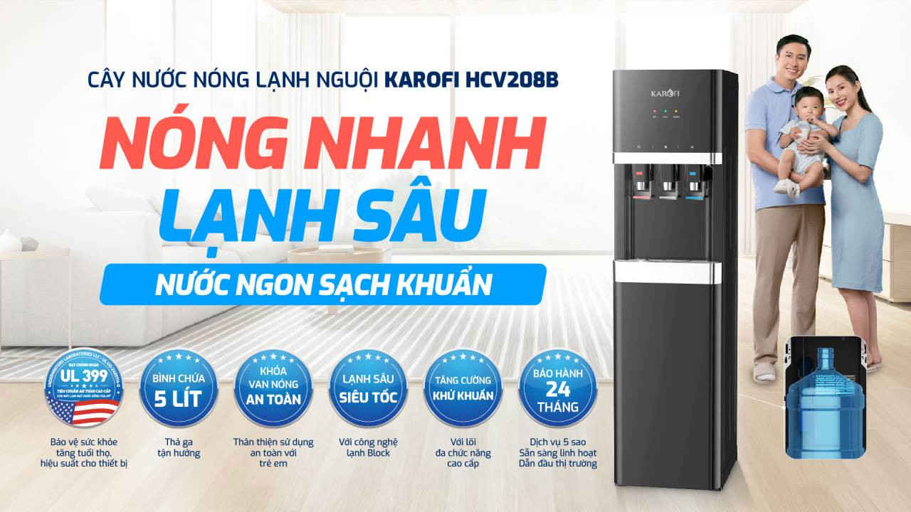 Cây nước nóng lạnh Karofi HCV208B